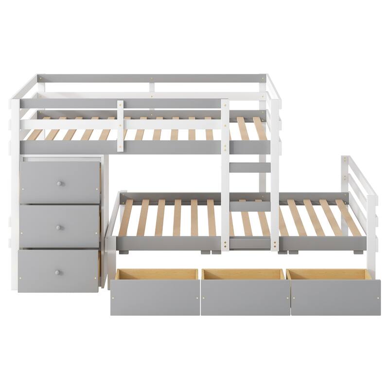 Twin Loft Bunk Bed - Drawers & Ladder, Win Over Design