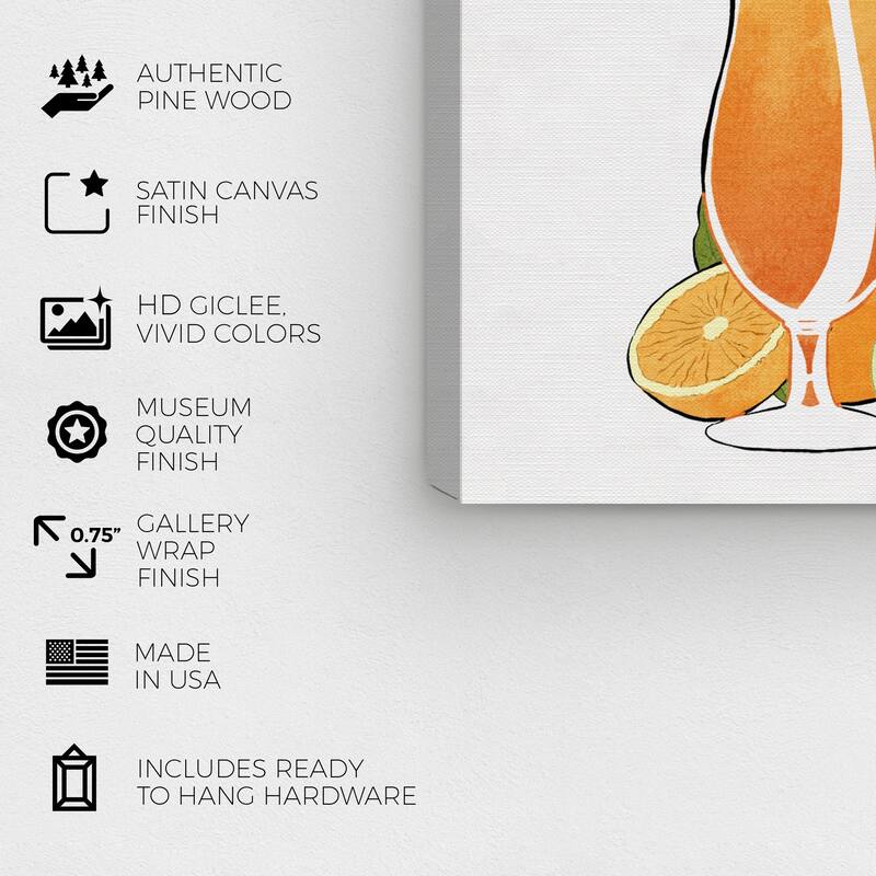 Wynwood Studio 'Mai Tai Cocktail' Drinks and Spirits Wall Art Canvas Print Cocktails - Orange, White