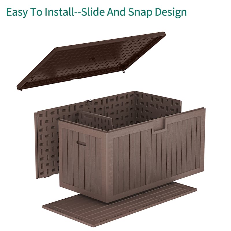 150 Gallon Outdoor Storage Waterproof Deck Box - N/A