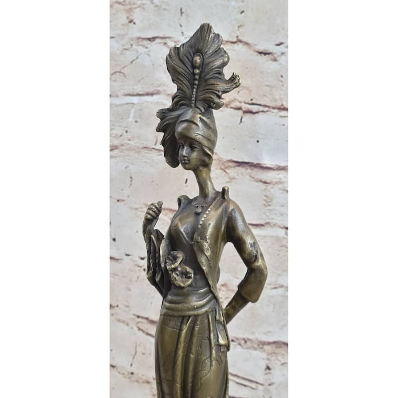 Original Signed Kassin Maiden Bronze Lady Sculpture Statue Figure Figurine Art