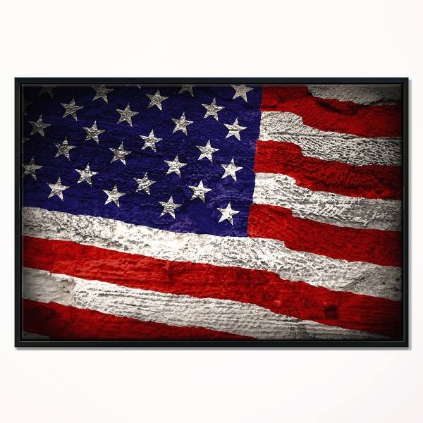 Shop Designart Large American Flag Watercolor Abstract Framed