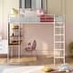 preview thumbnail 1 of 13, Multifunctional Design Loft Bed with Desk, Two-sided Ladder and Shelves, Efficient space, Full Size, White White