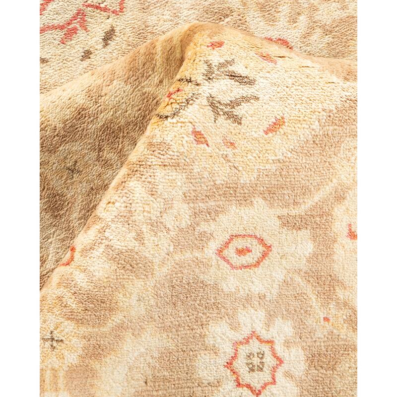 Overton Hand Knotted Wool Traditional Oriental Brown Area Rug - 5' x 8'
