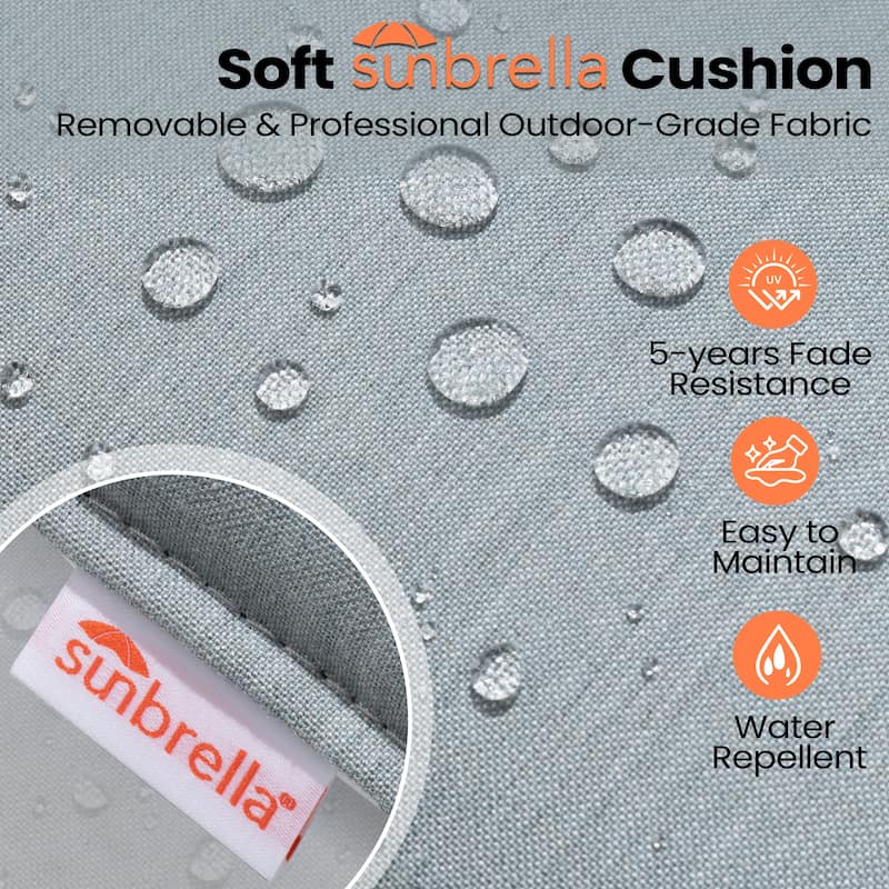 Pellebant Patio Outdoor Indoor Aluminum Swivel Bar Stools Dining Chairs with Sunbrella Cushion