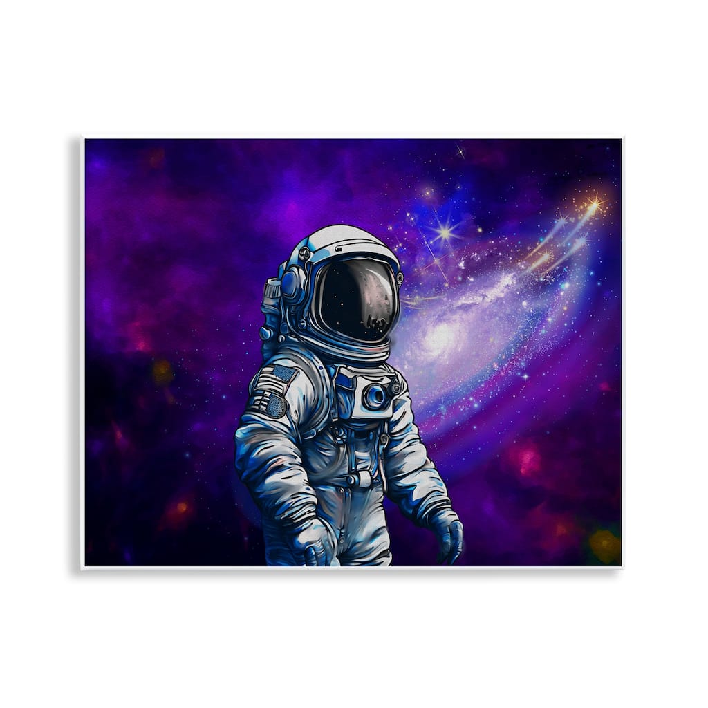 Stupell Astronaut with Swirling Galaxy Wall Plaque Art Design By Jesse Keith