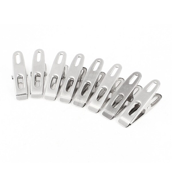 8 Pcs Household Metal Nonslip Multipurpose Clothing Clothespins Clips - Silver Tone. Opens flyout.