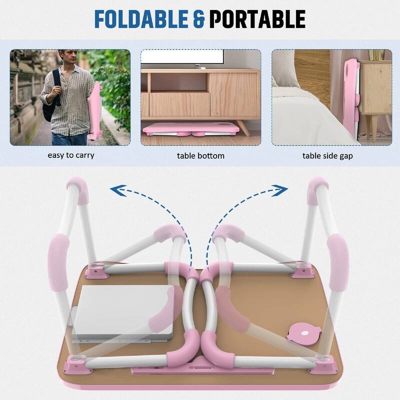 Foldable Laptop Bed Table Multi - 23.6"D x 15.8"W x 10.8"H