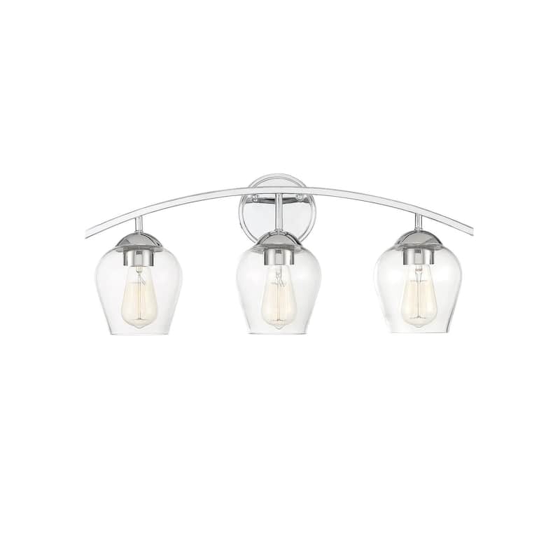 Meridian M80032 3 Light 24" Wide Bathroom Vanity Light with Clear - Chrome