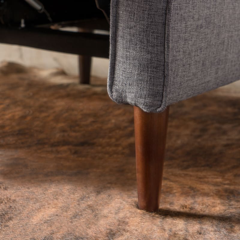 Mervynn Mid-Century Modern Button Tufted Fabric Recliner by Christopher Knight Home