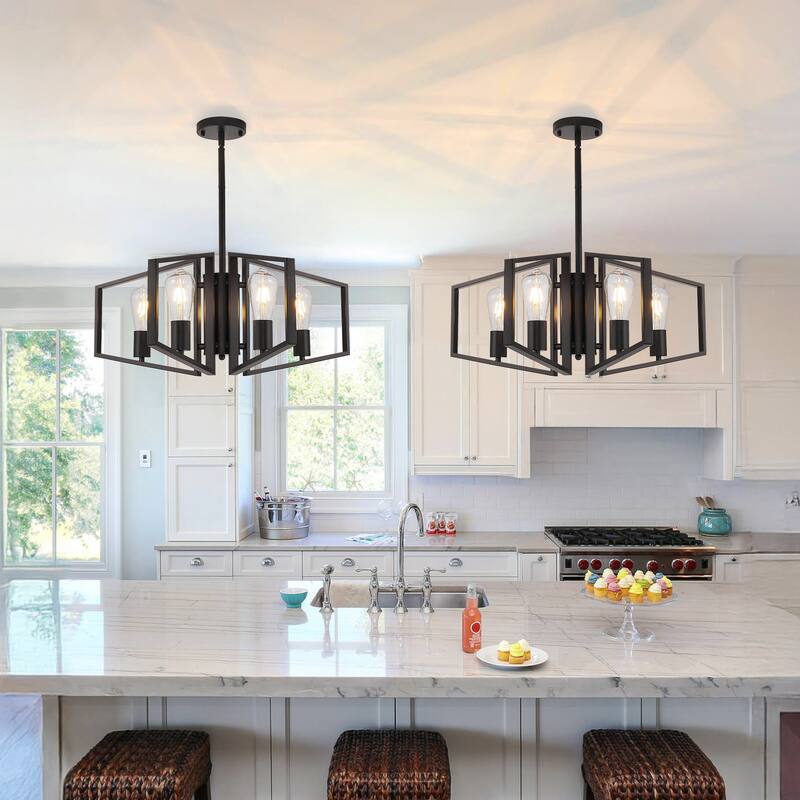 26-Inch Modern 4 Light Chandelier for Kitchen Islands Entryway