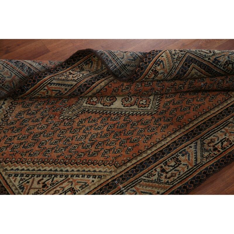 Geometric Botemir Persian Vintage Accent Rug Handmade Wool Carpet - 3'5" x 5'2"