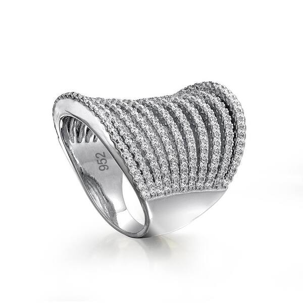 Shop Boho Fashion Pave Cz Full Finger Armor Multi Band Ring Sterling Silver On Sale Overstock 17996412