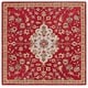 preview thumbnail 9 of 11, SAFAVIEH Handmade Blossom Asdis French Country Wool Rug 6' Square - Red/Ivory - Square