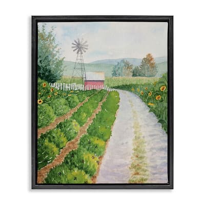 Stupell Tranquil Farm Path Framed Floater Canvas Wall Art Design By Stephanie Fielden