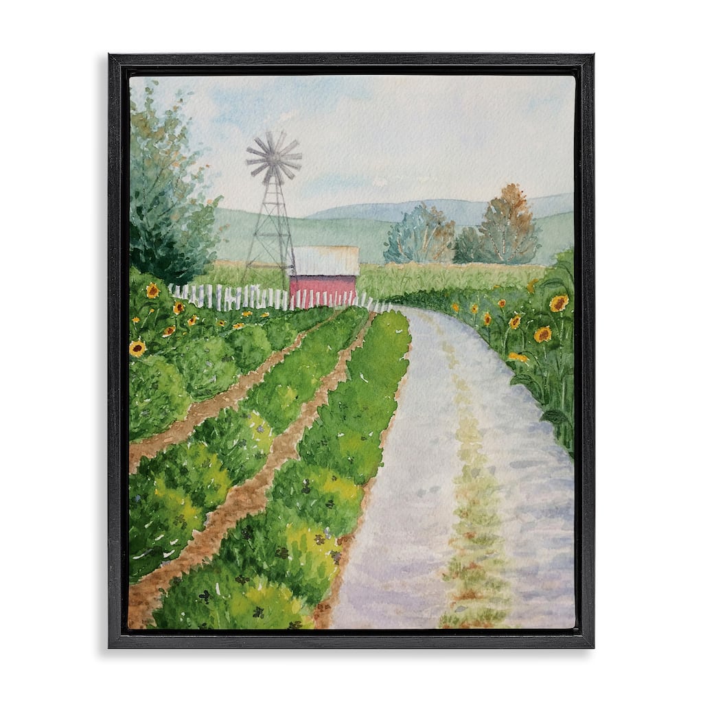 Stupell Tranquil Farm Path Framed Floater Canvas Wall Art Design By Stephanie Fielden