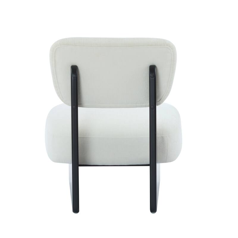 Lounge Armless Accent Chair with Wood Frame, Set of 2