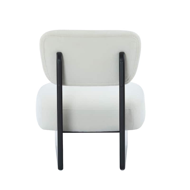 Low Profile Accent Chair Set of 2, Modern Living Room Armless Lounge Chair, Fabric Reading Chair with Wooden Frame