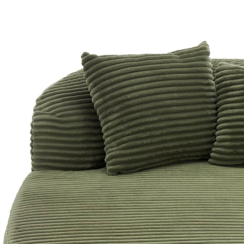 Modern Chaise Lounge Sofa Boneless Couch 51.6" Sofa Bed Compression Sofa Couch With Two Supportive Pillows