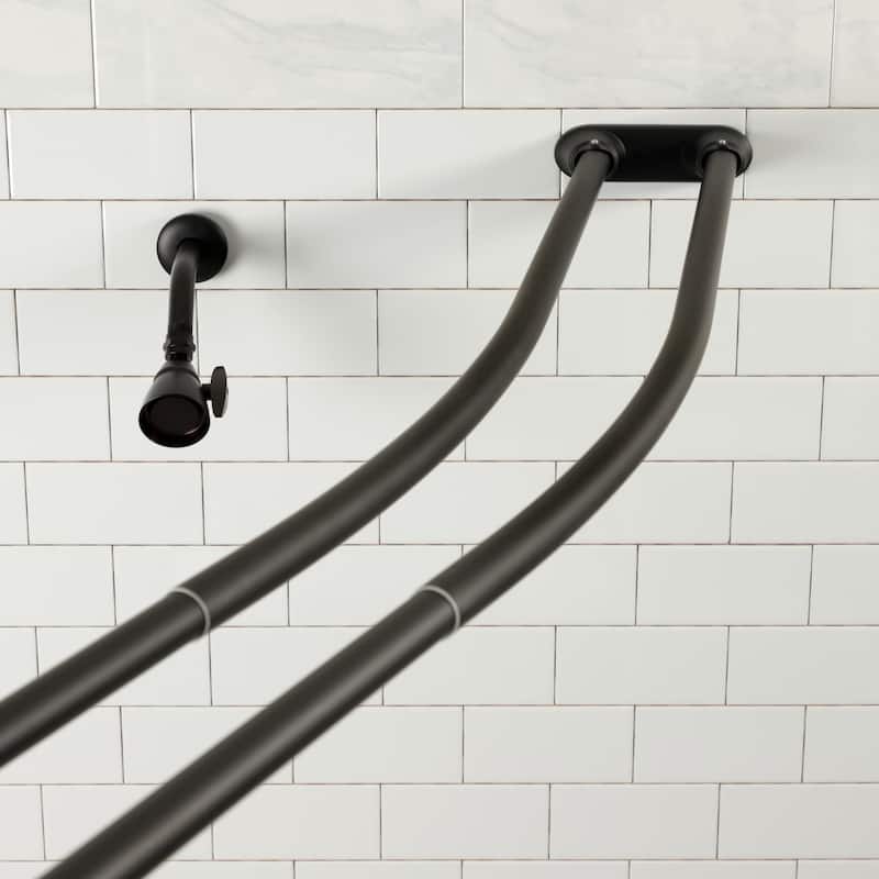 Kingston Brass Oil-rubbed Bronze Curved Adjustable Double Shower Curtain Rod - Oil Rubbed Bronze