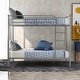 preview thumbnail 14 of 22, Twin Over Twin Metal Bunk Bed with Chrome Finish, Separate into Two Beds, and Sturdy Steel Construction