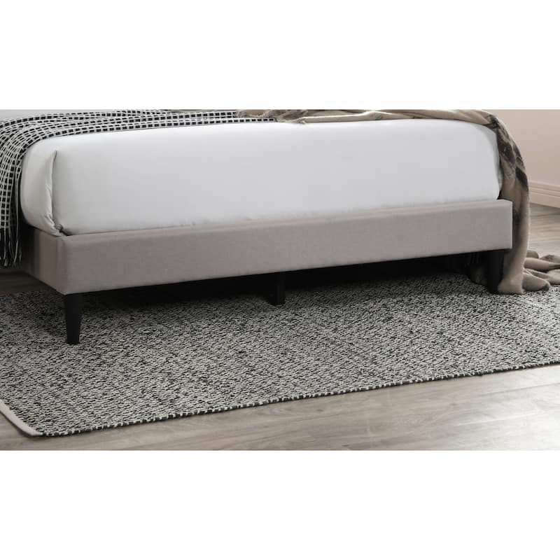 Queen Size Upholstered Platform Bed with Diamond Stitch Headboard and Modern Platform Design