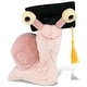preview thumbnail 1 of 4, DolliBu Pink Snail Small Graduation Plush Toy with Cap with Tassel - 5.5 inches