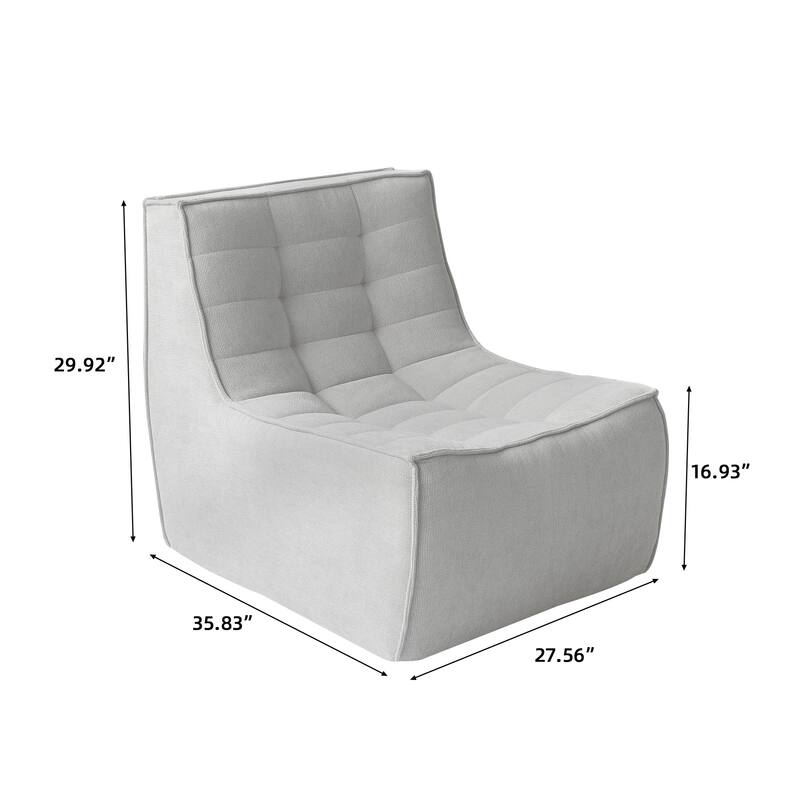 27.56'' Single Bean Bag Chair Lazy Floor Sofa Couch Fireside Chair
