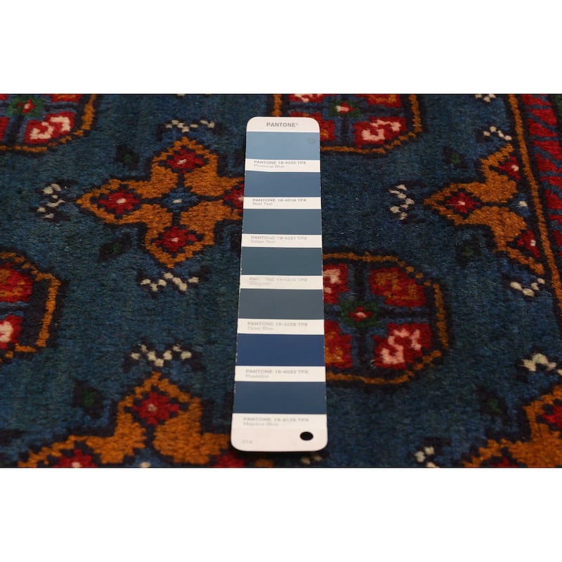 ECARPETGALLERY Hand-knotted Uzbek Kargahi Blue Wool Rug - 4'8 x 6'1