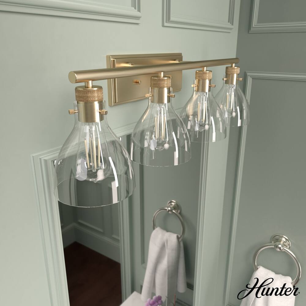 Hunter Van Nuys Bathroom Vanity Wall Light - Bathroom, Laundry - Transitional, Vintage, Farmhouse - Damp Rated!
