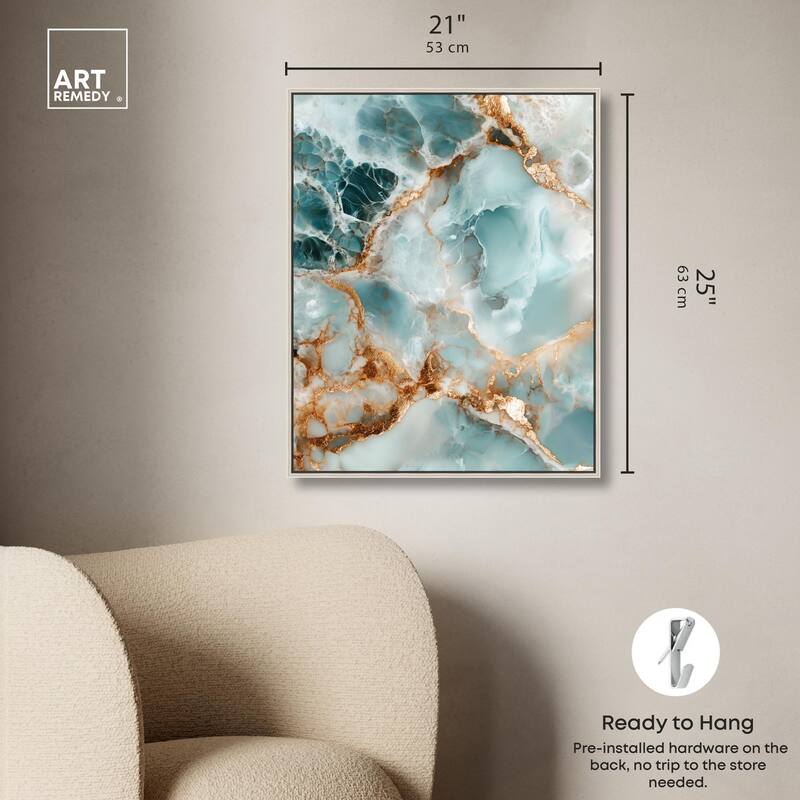 Teal Marble Majesty Canvas by Art Remedy
