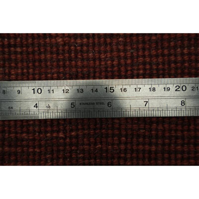 Hand Knotted Oriental 100% Wool Carpet Tribal Modern Oranges & Rust Gabbeh Runner Rug - 10' 0'' X 2' 11''