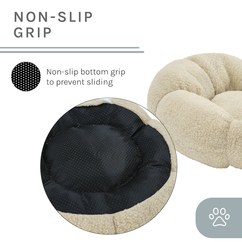 Chloe 23.62'' Cuddler Dog Bed in Beige - 23.62