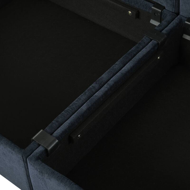 Modular Sleeper Sofa Bed with 2 Storage Ottomans and Pillows