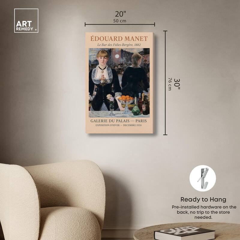 Manet's Famous Bar Canvas by Art Remedy, Gallery Wrapped