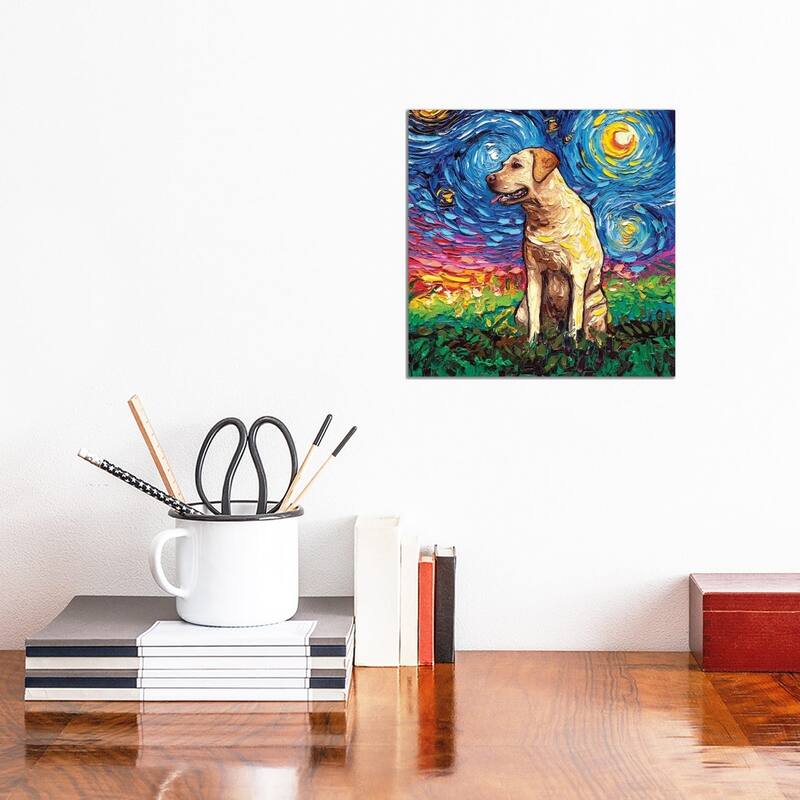 iCanvas "Yellow Labrador Night II" by Aja Trier Canvas Print - 12x12x1.5