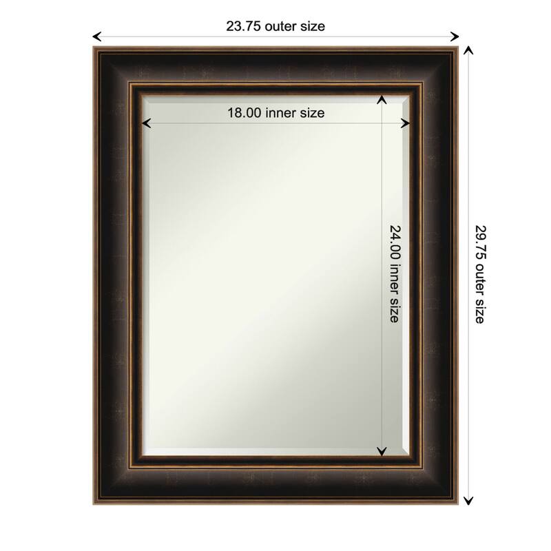 Villa Oil Rubbed Bronze Beveled Wood Framed Wall Mirror - Villa Oil Rubbed Bronze - Glass Size 18x24