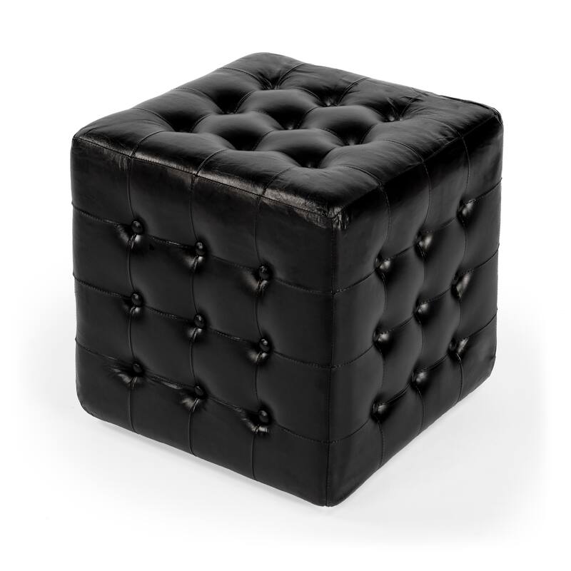 Leon Leather Ottoman