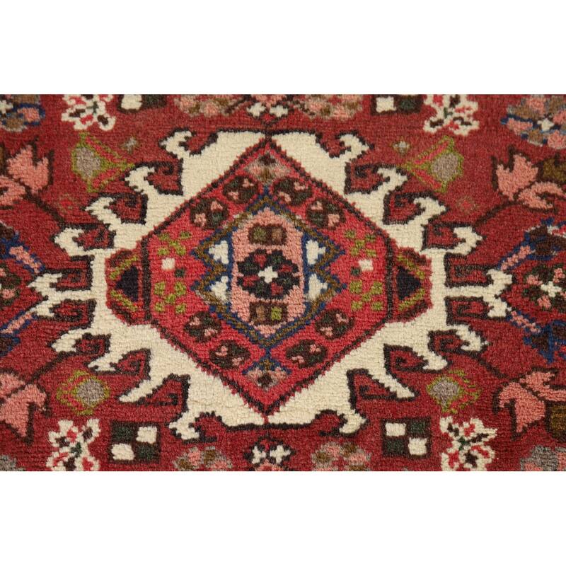 Tribal Gharajeh Persian Runner Rug Handmade Red Wool Carpet - 2'4" x 9'4"