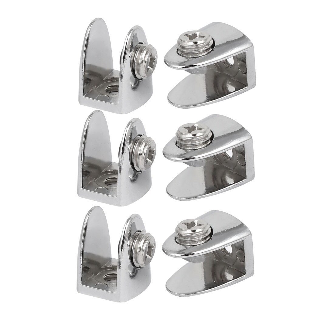 Glass Shelf Clamp Clip Bracket Semicircle Wall Mounted Stainless Steel Silver 