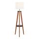 Option Walnut Wood/Black Metal/White Linen