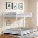 preview thumbnail 1 of 5, Sturdy Twin over Full Bunk Bed Metal for Kids and Adult,Low Profile