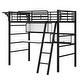 preview thumbnail 8 of 6, Black Twin Metal Loft Bed with Shelves, Desk, Clothes Rack