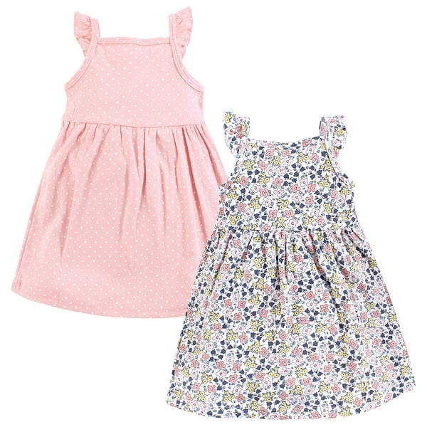 slide 1 of 1, Hudson Baby Girls Cotton Dresses, Ditsy Floral 0-3 Months - Ditsy Floral