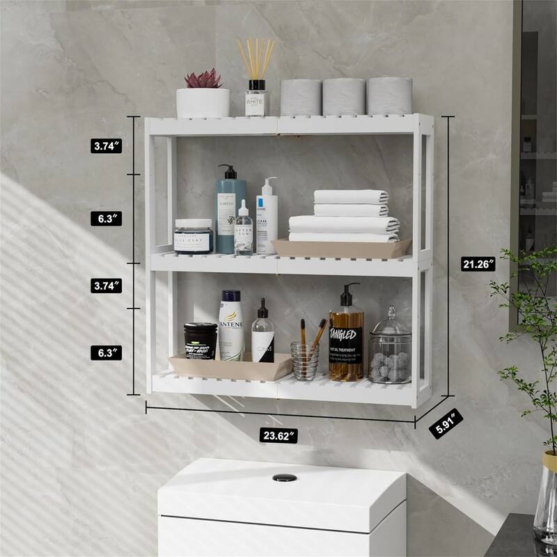 Over The Toilet Storage - 5.9"D x 23.6"W x 21.3"H