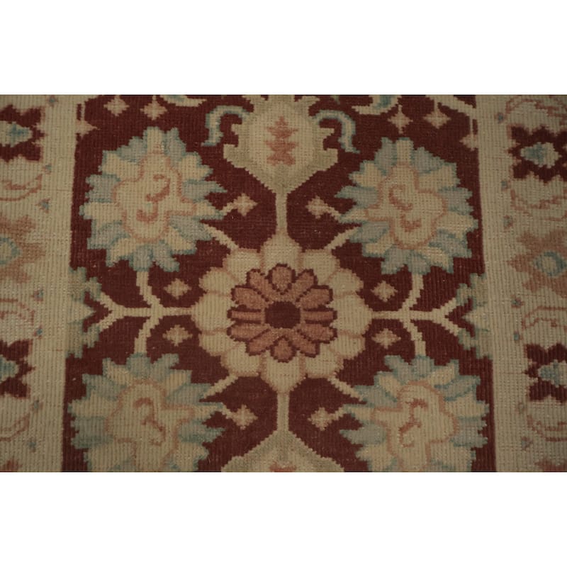 Hand Knotted Oriental 100% Wool Carpet Traditional All-Over Oranges & Rust Ziegler Area Rug - 4' 0'' X 2' 0''