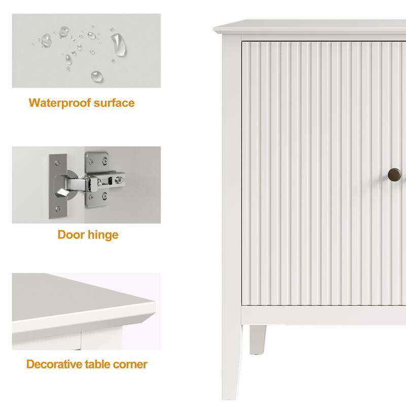 Modern 3-Door Cabinet with Adjustable Shelves