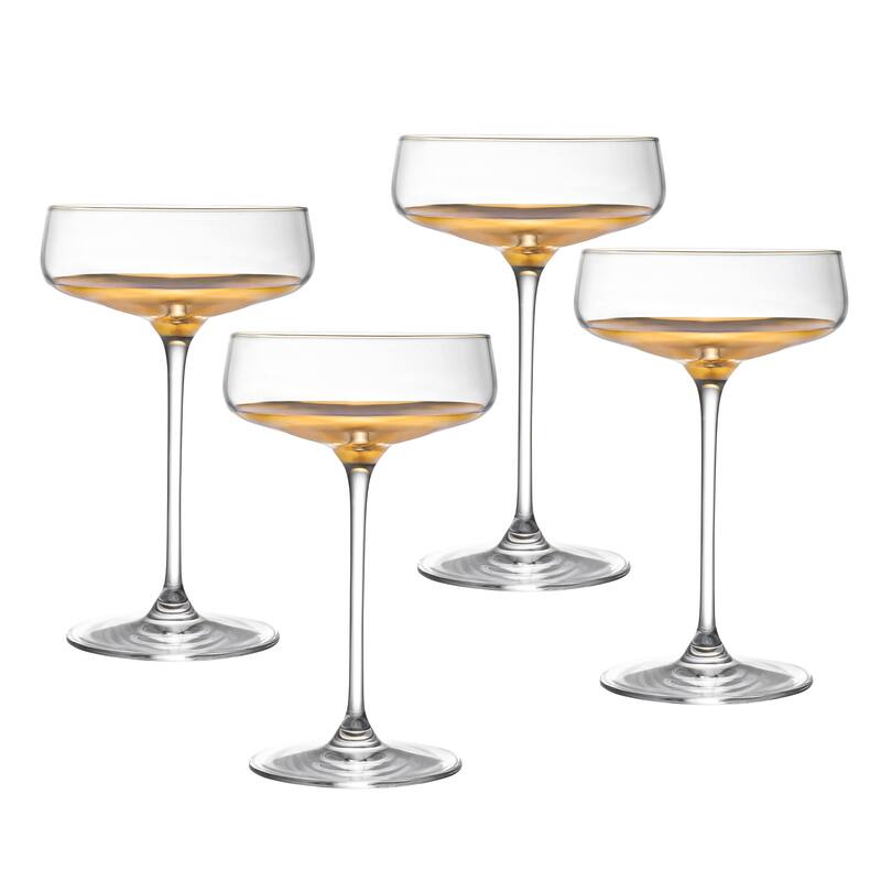 Barski Handmade Glass Champagne Saucer with Gold Dipped Bottom