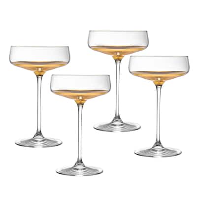 Barski Handmade Glass Champagne Saucer with Gold Dipped Bottom