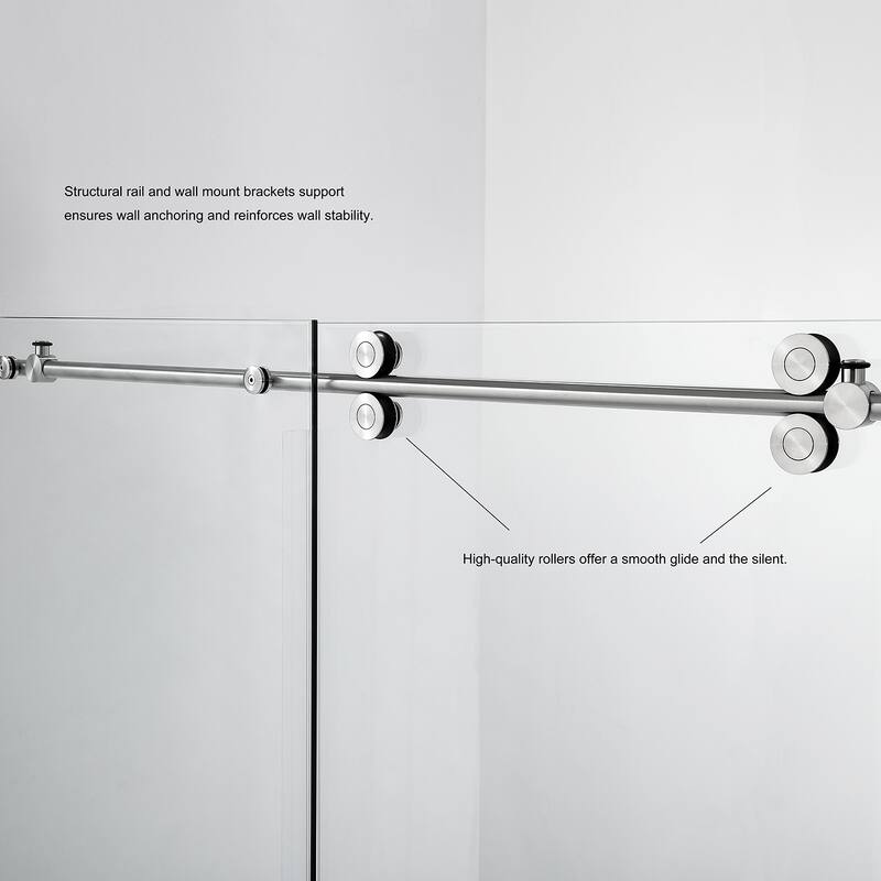 Villena 60" W x 58" H Single Sliding Frameless Tub Door