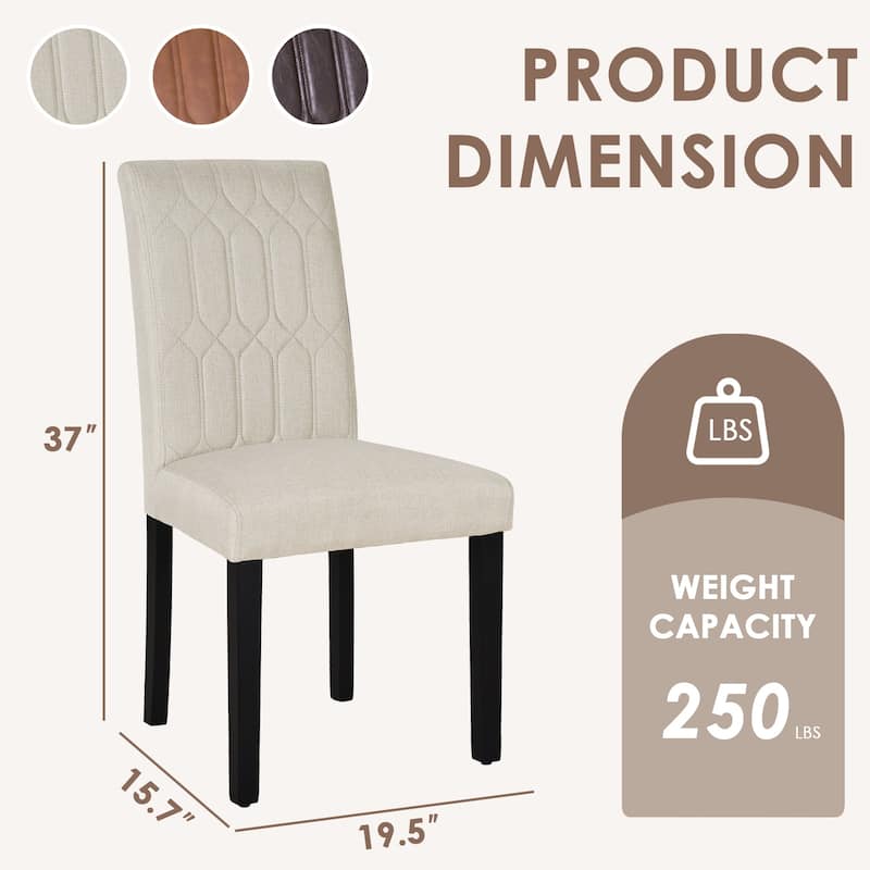 Javlergo Dining Chairs Set of 2/4/6 Upholstered Chairs with Solid Back for Kitchen Restaurant and Living Room